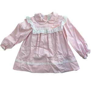Pink Girls Dress with Ruffle Detail